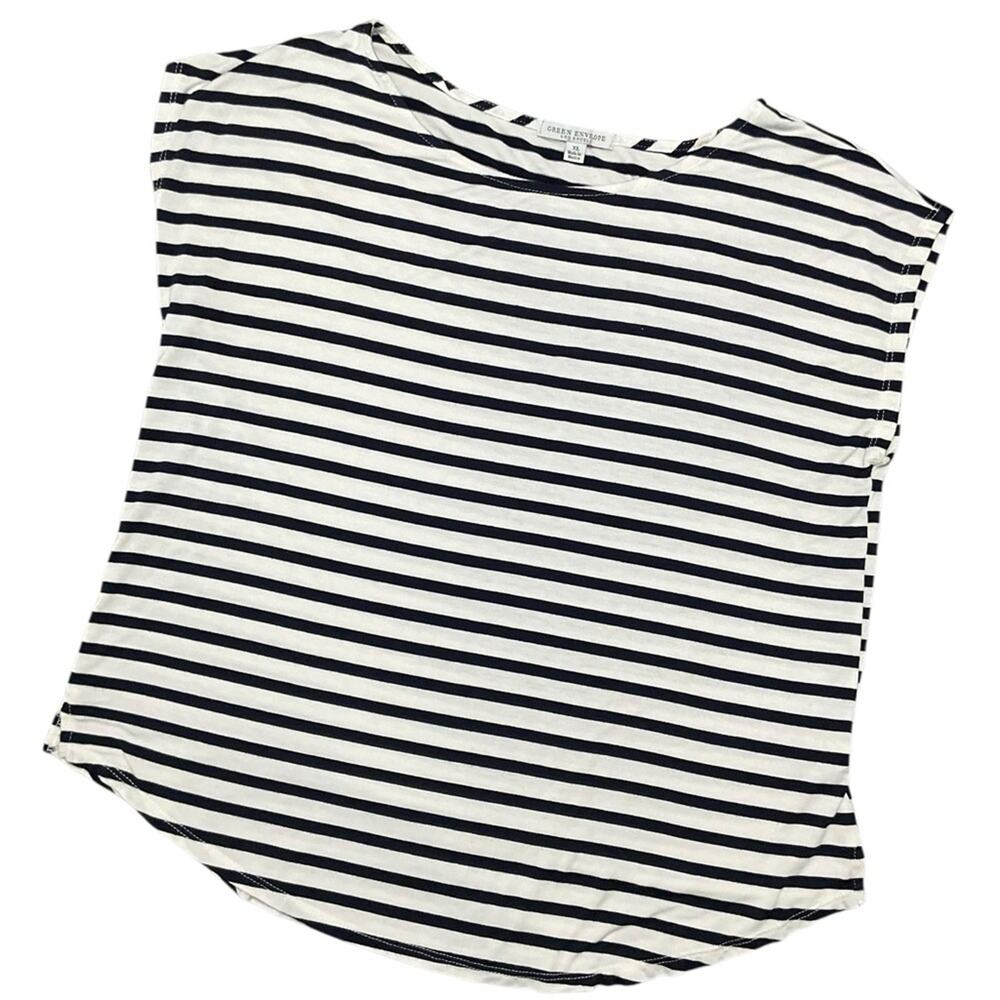 Green Envlope Los Angeles Women’s Classic Striped Sleeveless Top Size XL